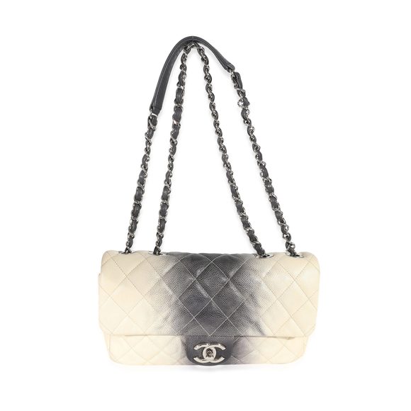 Chanel Ombré Cream Quilted Caviar Medium Single Flap Bag - Picture 4 of 7